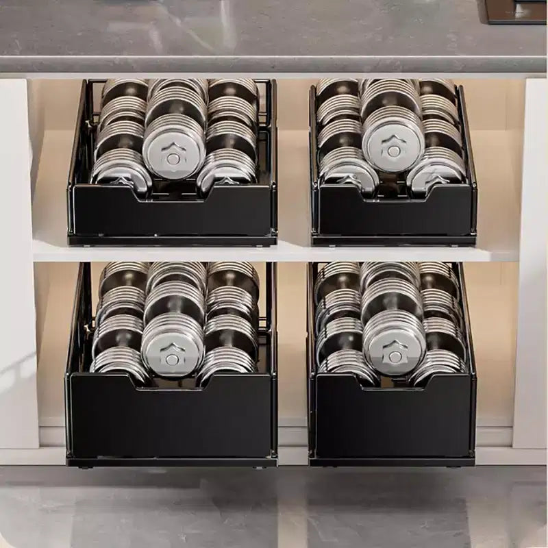 Organizador extraíble para muebles de cocina, estantes extraíbles para despensa, cajones de almacenamiento extraíbles de metal sin necesidad de taladrar