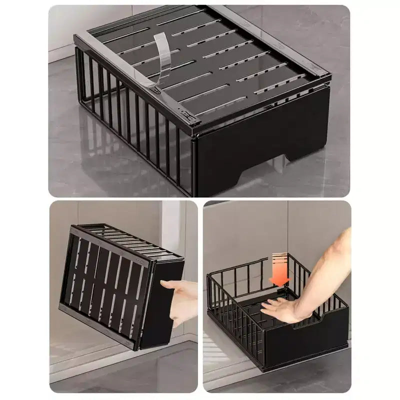 Organizador extraíble para muebles de cocina, estantes extraíbles para despensa, cajones de almacenamiento extraíbles de metal sin necesidad de taladrar