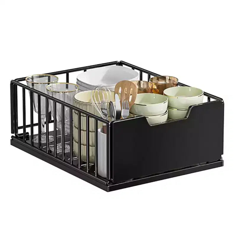Organizador extraíble para muebles de cocina, estantes extraíbles para despensa, cajones de almacenamiento extraíbles de metal sin necesidad de taladrar
