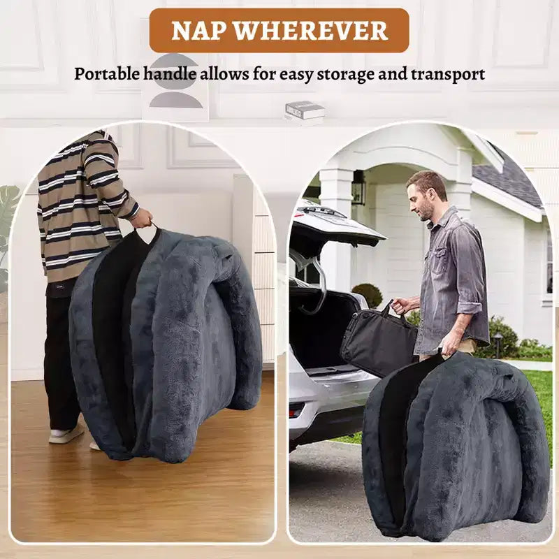 Cama de perro de tamaño humano para personas adultas, cama de perro plegable para humanos, cama de perro gigante de 180x109x25 cm con funda extraíble, cama para siestas de piel sintética lavable