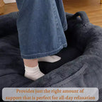 Cama de perro de tamaño humano para personas adultas, cama de perro plegable para humanos, cama de perro gigante de 180x109x25 cm con funda extraíble, cama para siestas de piel sintética lavable