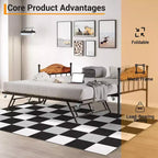 Diván con cama nido, cama de día de metal tamaño doble, armazón de sofá cama con cama nido plegable, plataforma de láminas de acero de alta resistencia para sala de estar, dormitorio