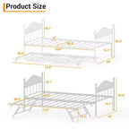 Diván con cama nido, cama de día de metal tamaño doble, armazón de sofá cama con cama nido plegable, plataforma de láminas de acero de alta resistencia para sala de estar, dormitorio