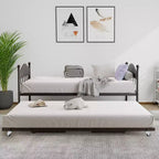 Diván con cama nido, cama de día de metal tamaño doble, armazón de sofá cama con cama nido plegable, plataforma de láminas de acero de alta resistencia para sala de estar, dormitorio