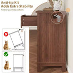 Coolmee cómoda de 7 cajones para dormitorio, tocador rústico de madera con textura natural, cómoda de almacenamiento organizadora para dormitorio, sala de estar