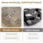 Coolmee cómoda de 7 cajones para dormitorio, tocador rústico de madera con textura natural, cómoda de almacenamiento organizadora para dormitorio, sala de estar