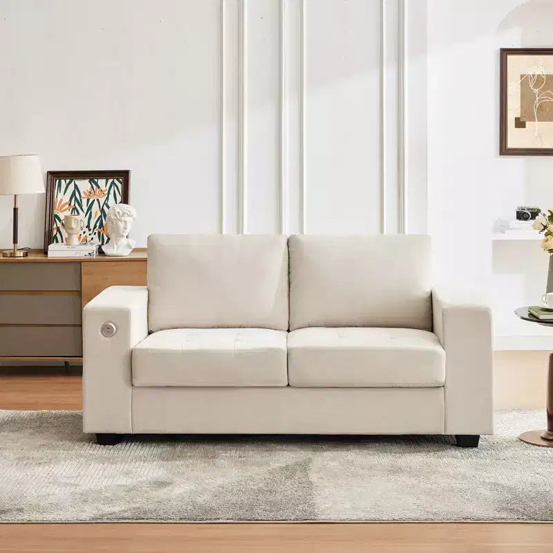 Sofá nube COZONY de 70'', sofá de chenilla de mediados de siglo, asiento profundo, puertos USB, bolsillos laterales, no requiere montaje