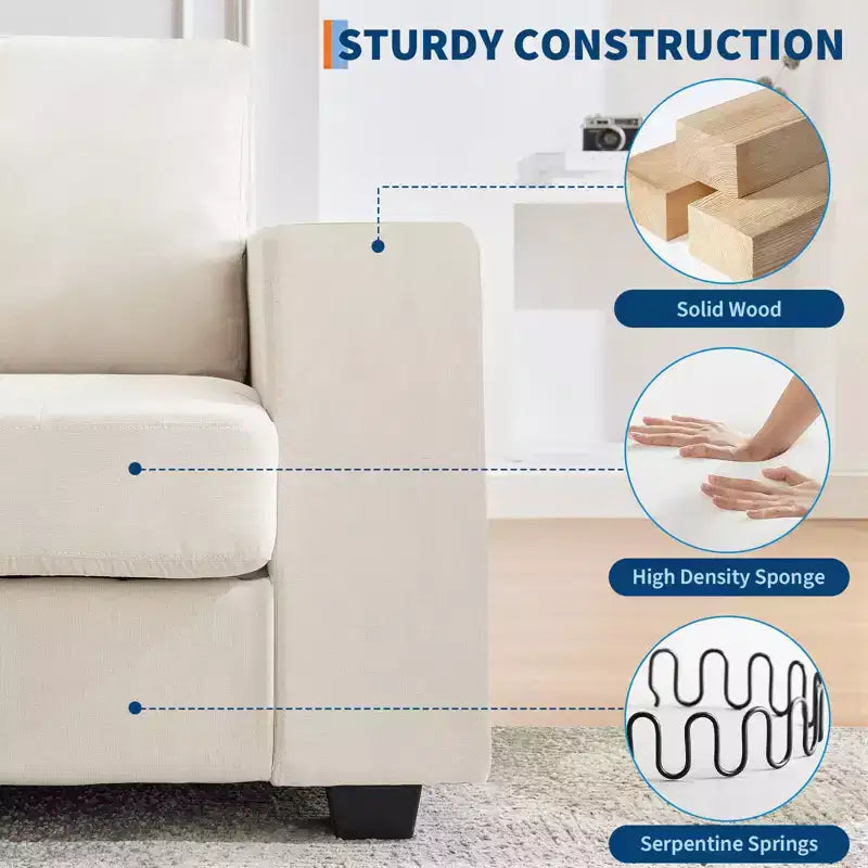 Sofá nube COZONY de 70'', sofá de chenilla de mediados de siglo, asiento profundo, puertos USB, bolsillos laterales, no requiere montaje