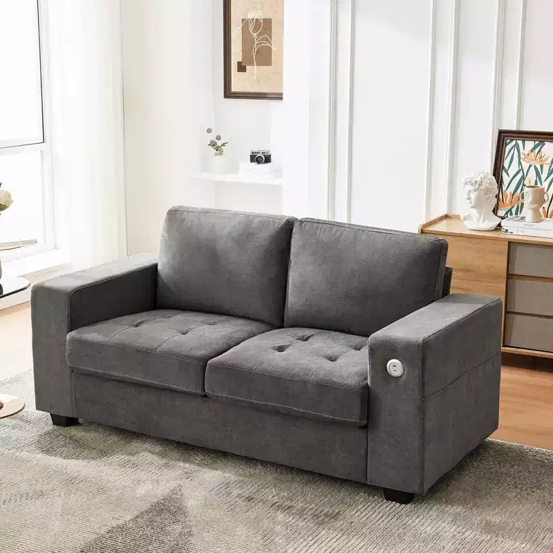 Sofá nube COZONY de 70'', sofá de chenilla de mediados de siglo, asiento profundo, puertos USB, bolsillos laterales, no requiere montaje