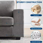 Sofá nube COZONY de 70'', sofá de chenilla de mediados de siglo, asiento profundo, puertos USB, bolsillos laterales, no requiere montaje
