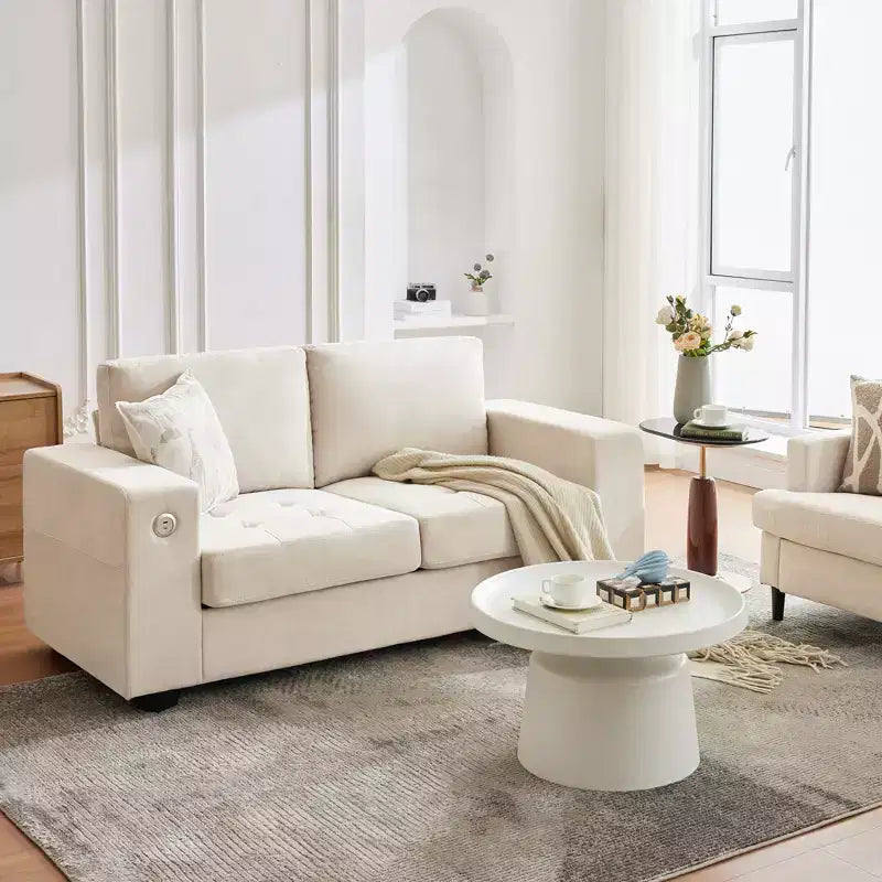 Sofá nube COZONY de 70'', sofá de chenilla de mediados de siglo, asiento profundo, puertos USB, bolsillos laterales, no requiere montaje