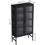 Vitrina con puertas de cristal, vitrina curio con estantes ajustables de 3 niveles, mueble de almacenamiento para el hogar, sala de estar y oficina, color negro