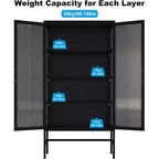 Vitrina con puertas de cristal, vitrina curio con estantes ajustables de 3 niveles, mueble de almacenamiento para el hogar, sala de estar y oficina, color negro