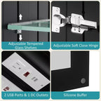 Botiquín de baño con espejo LED, montaje empotrado o en superficie, luz regulable, antivaho, estantes ajustables