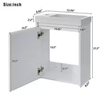 Tocador de baño TROPOW 16 con lavabo, mueble de tocador con puertas de cierre suave, mueble de baño de pared con lavabo flotante para espacios pequeños
