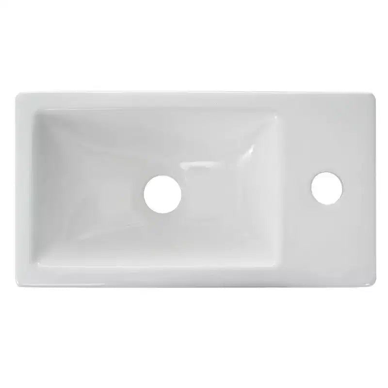 Tocador de baño TROPOW 16 con lavabo, mueble de tocador con puertas de cierre suave, mueble de baño de pared con lavabo flotante para espacios pequeños