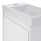 Tocador de baño TROPOW 16 con lavabo, mueble de tocador con puertas de cierre suave, mueble de baño de pared con lavabo flotante para espacios pequeños