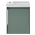 Tocador de baño TROPOW 16 con lavabo, mueble de tocador con puertas de cierre suave, mueble de baño de pared con lavabo flotante para espacios pequeños