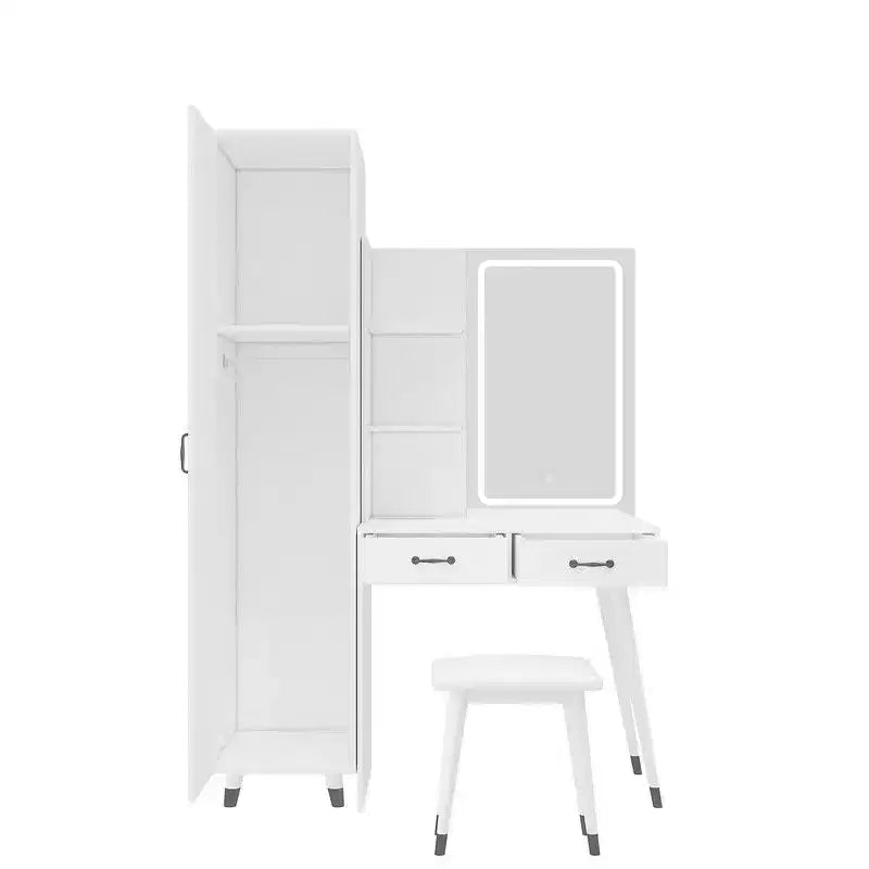 Juego de tocador Karl Home White para maquillaje y armario ropero delgado