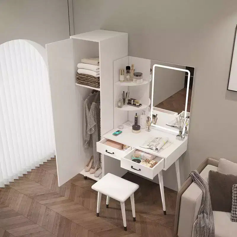 Juego de tocador Karl Home White para maquillaje y armario ropero delgado