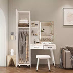 Juego de tocador Karl Home White para maquillaje y armario ropero delgado