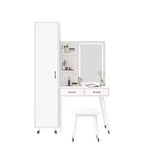 Juego de tocador Karl Home White para maquillaje y armario ropero delgado