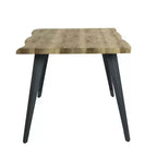Mesa de comedor rectangular para 6 de Homy Casa 63, mesa moderna con aspecto de madera y patas de metal negro