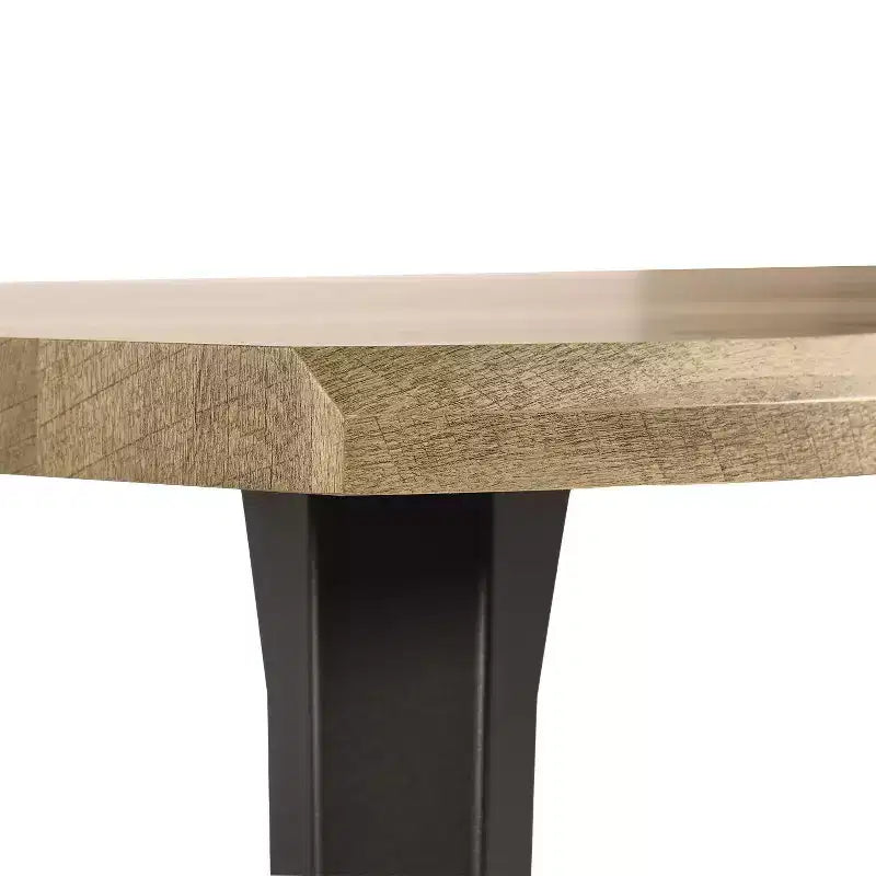 Mesa de comedor rectangular para 6 de Homy Casa 63, mesa moderna con aspecto de madera y patas de metal negro