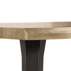 Mesa de comedor rectangular para 6 de Homy Casa 63, mesa moderna con aspecto de madera y patas de metal negro