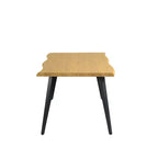 Mesa de comedor rectangular para 6 de Homy Casa 63, mesa moderna con aspecto de madera y patas de metal negro