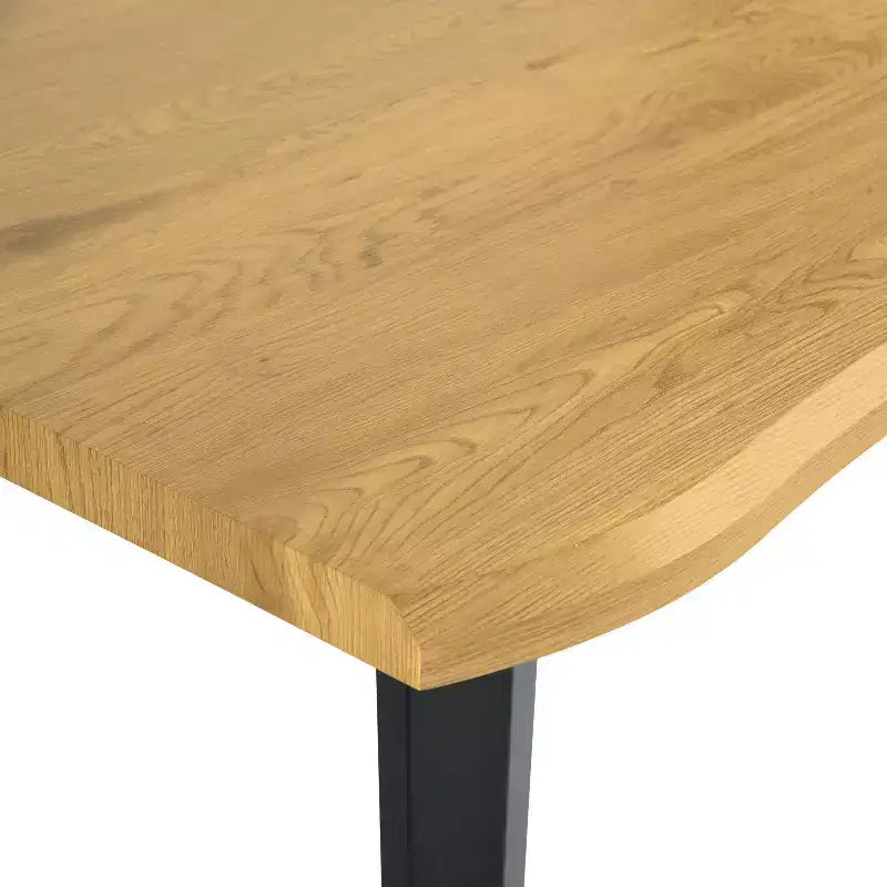 Mesa de comedor rectangular para 6 de Homy Casa 63, mesa moderna con aspecto de madera y patas de metal negro