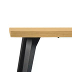 Mesa de comedor rectangular para 6 de Homy Casa 63, mesa moderna con aspecto de madera y patas de metal negro