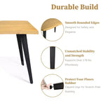 Mesa de comedor rectangular para 6 de Homy Casa 63, mesa moderna con aspecto de madera y patas de metal negro