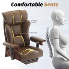 Silla de oficina ergonómica Efomao 450LBS con reposapiés, silla ejecutiva de cuero PU de respaldo alto con soporte lumbar y reposabrazos ajustables