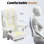 Silla de oficina ergonómica Efomao 450LBS con reposapiés, silla ejecutiva de cuero PU de respaldo alto con soporte lumbar y reposabrazos ajustables