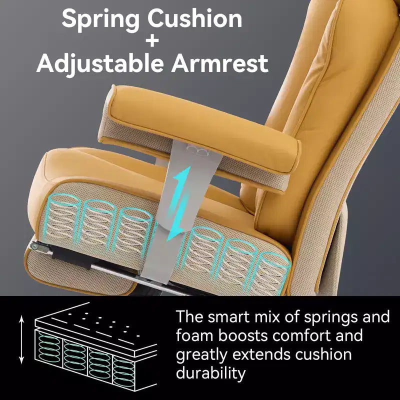 Silla de oficina ergonómica Efomao 450LBS con reposapiés, silla ejecutiva de cuero PU de respaldo alto con soporte lumbar y reposabrazos ajustables