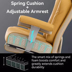 Silla de oficina ergonómica Efomao 450LBS con reposapiés, silla ejecutiva de cuero PU de respaldo alto con soporte lumbar y reposabrazos ajustables