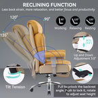 Silla de oficina ergonómica Efomao 450LBS con reposapiés, silla ejecutiva de cuero PU de respaldo alto con soporte lumbar y reposabrazos ajustables