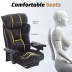 Silla de oficina ergonómica Efomao 450LBS con reposapiés, silla ejecutiva de cuero PU de respaldo alto con soporte lumbar y reposabrazos ajustables