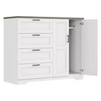 43.3 H Wooden Dresser with Storage Closet, Armoire Wardrobe Closet with 4 Drawers and 2 Doors