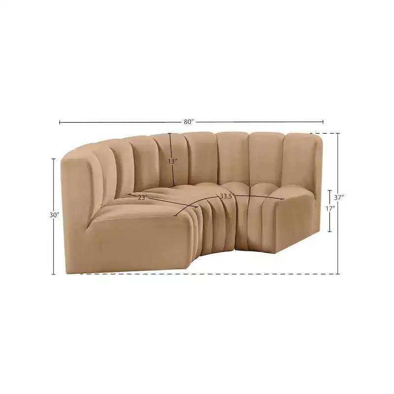 Meridian Furniture, Sofá modular de terciopelo Arc