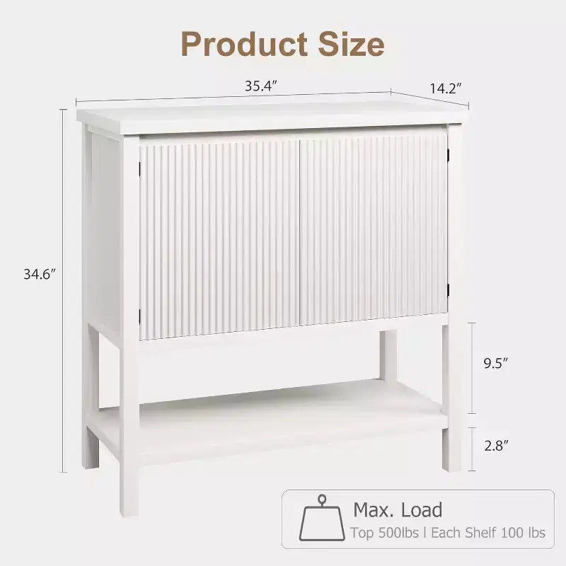Mesas de sofá estrechas con almacenamiento, mesa consola con 2 puertas, aparador moderno con estante de almacenamiento, barra de café para sala de estar, oficina (blanco)