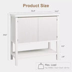 Mesas de sofá estrechas con almacenamiento, mesa consola con 2 puertas, aparador moderno con estante de almacenamiento, barra de café para sala de estar, oficina (blanco)