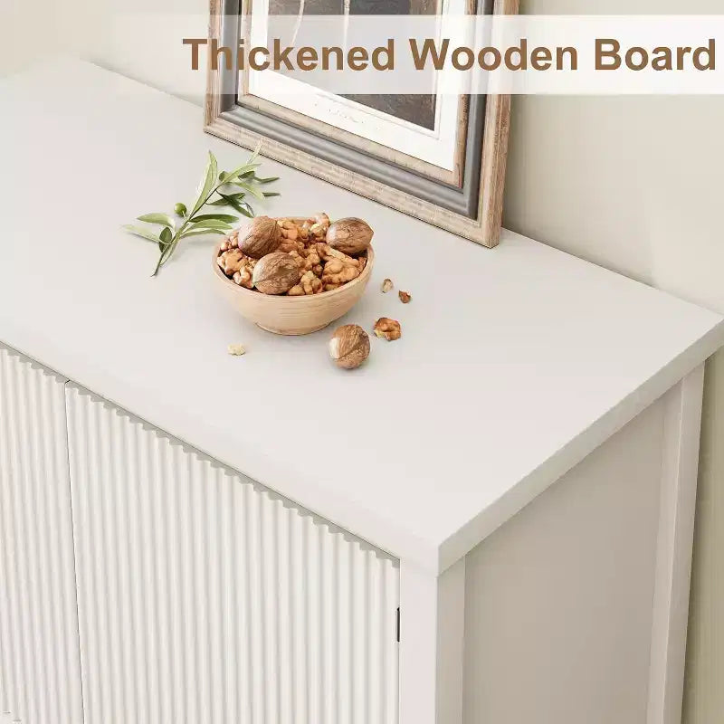Mesas de sofá estrechas con almacenamiento, mesa consola con 2 puertas, aparador moderno con estante de almacenamiento, barra de café para sala de estar, oficina (blanco)