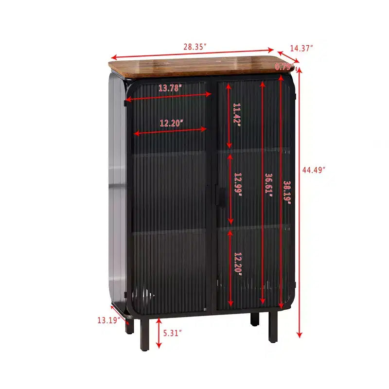 Moderno armario de dos puertas con puertas de cristal y tres niveles de almacenamiento, 72 cm de exclusiva tapa de abeto para entrada o casa, negro