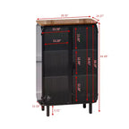 Moderno armario de dos puertas con puertas de cristal y tres niveles de almacenamiento, 72 cm de exclusiva tapa de abeto para entrada o casa, negro