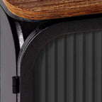 Moderno armario de dos puertas con puertas de cristal y tres niveles de almacenamiento, 72 cm de exclusiva tapa de abeto para entrada o casa, negro