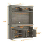 Mueble de almacenamiento rústico multifuncional Famapy, vitrina y estantería, mueble de almacenamiento para sala de estar, despensa de cocina para guardar vajilla