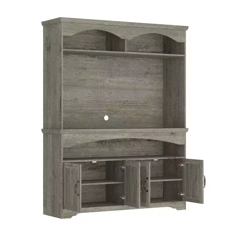 Mueble de almacenamiento rústico multifuncional Famapy, vitrina y estantería, mueble de almacenamiento para sala de estar, despensa de cocina para guardar vajilla