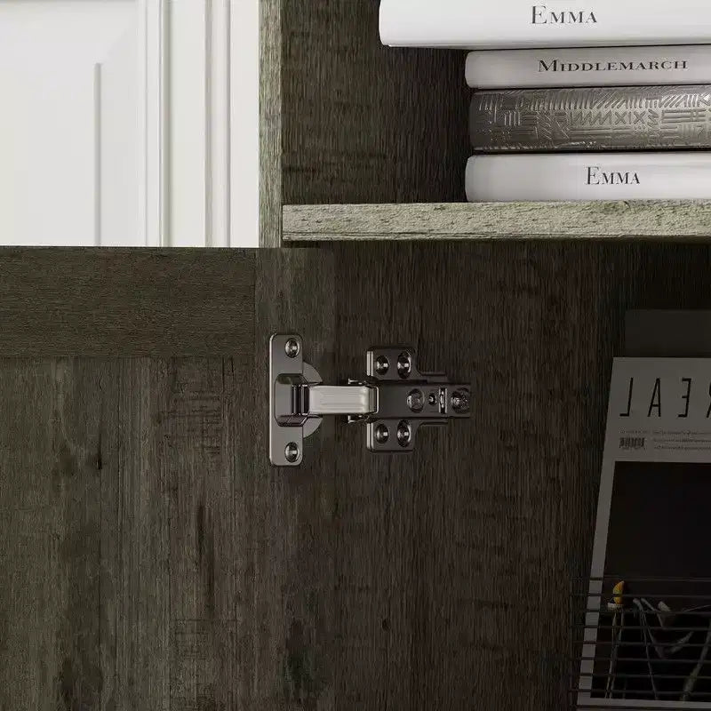 Mueble de almacenamiento rústico multifuncional Famapy, vitrina y estantería, mueble de almacenamiento para sala de estar, despensa de cocina para guardar vajilla